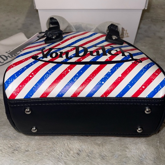 SOLD SOLD SOLD!!! NWT Von Dutch Barbershop Stripe Bowling Bag - Picture 8 of 8
